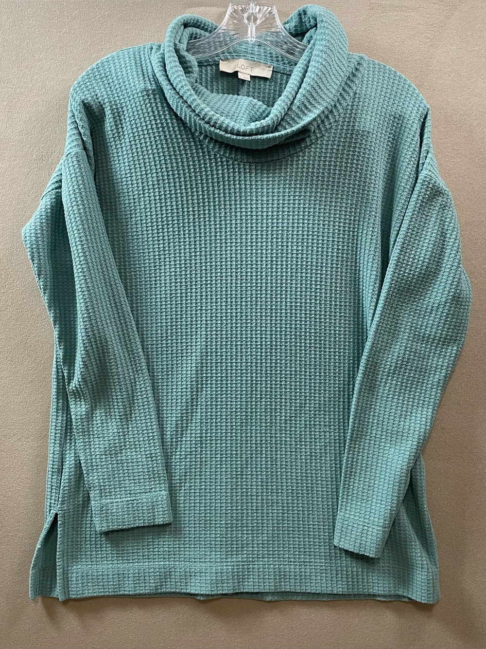 LOFT Women’s small cowl neck sweater cozy waffle weave